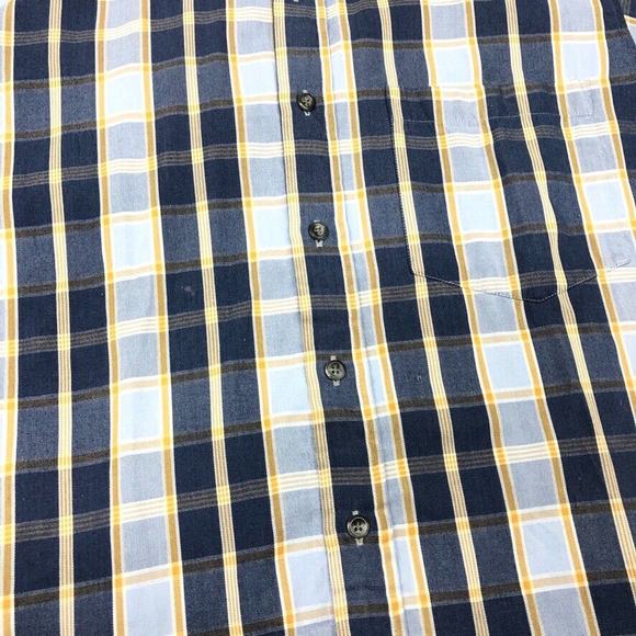 Vintage 80s Dansen Japanese Button Up Casual Shirt Top Blue Gold Medium M B5 - Picture 2 of 4